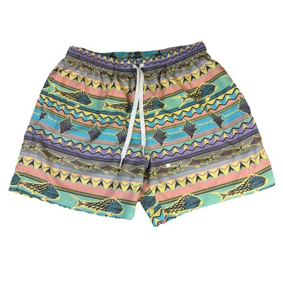 Chubbies Classic Swim Trunk Men XL Fish Ocean Stingray Pockets Beach Geometric - Picture 1 of 9